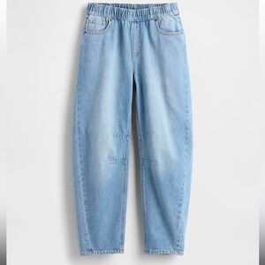 NWT GAP girls barrel jeans relaxed fit stretch waist Light blue size XXL 14-16